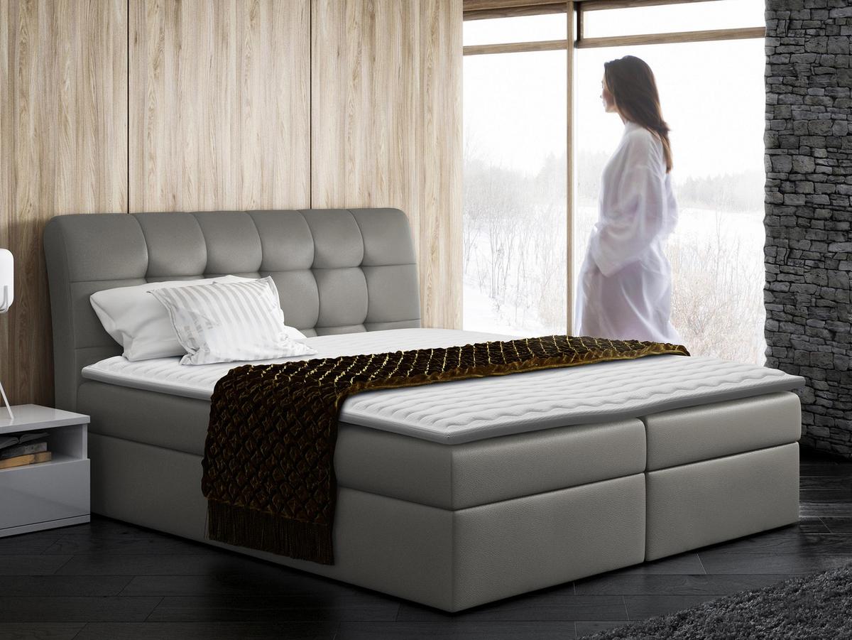 BOXBETT Diego - H3 - Grau, Holz (160/200cm) - MIRJAN24