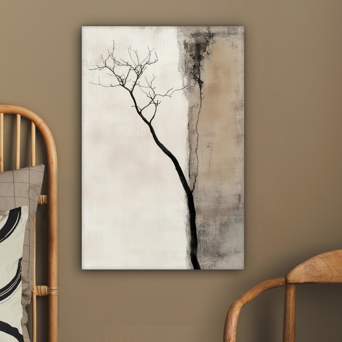 LEINWANDBILD Wabi sabi - Pflanze - Beige Wanddeko 40x60 cm - Taupe, Textil (40/60cm) - MuchoWow
