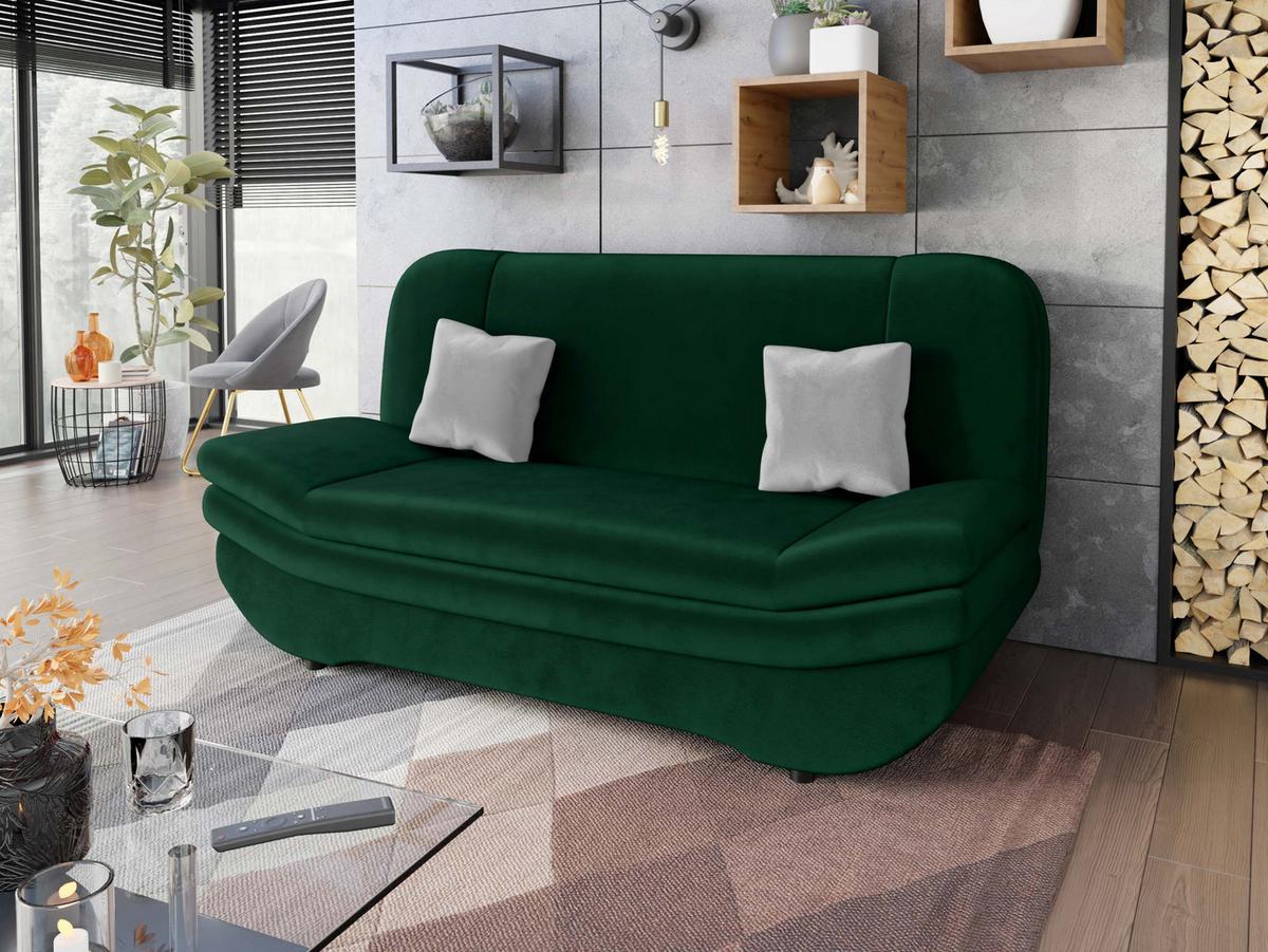 SCHLAFSOFA Weronika Premium - Smaragdgrün/Hellgrau, Holz/Kunststoff (200/95/90cm) - MIRJAN24