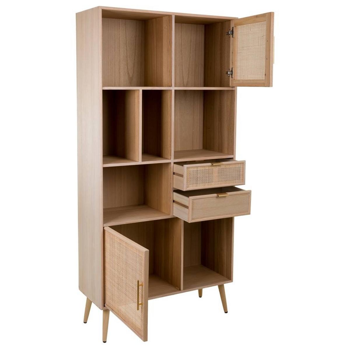 REGAL aus MDF und braunem Netz, 90x37x189 cm - Braun, Holz (90/37/189cm) - Wanderlust