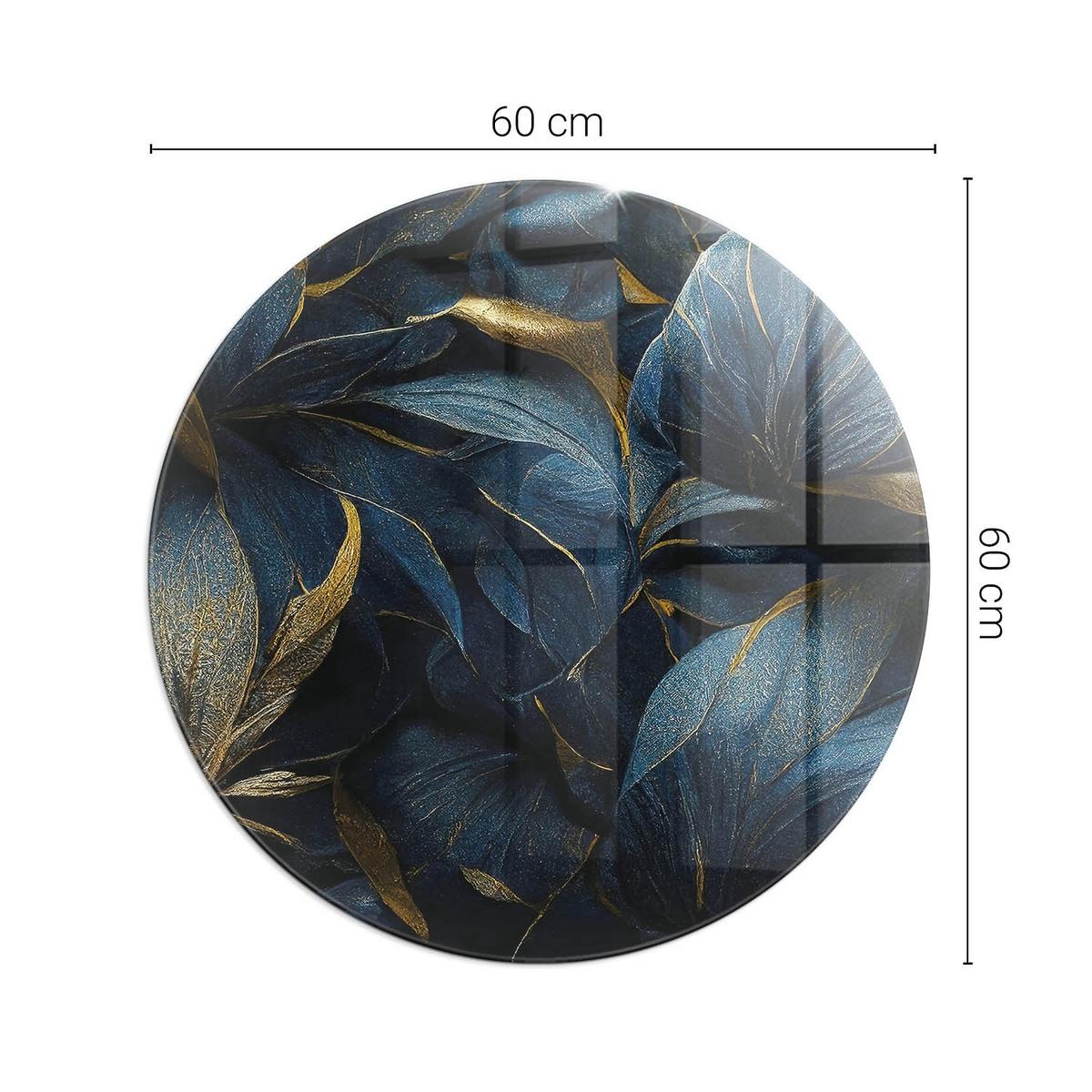 GLASPLATTE für Kamin Ø 60 cm - Dunkelblau, Glas (60/60/0.4cm) - TULUP