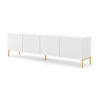 TV LOWBOARD Weiß, Gold 200/56/42 - Weiß, Holzwerkstoff (200/56/42cm) - RAUMHIRSCH FURNITURE
