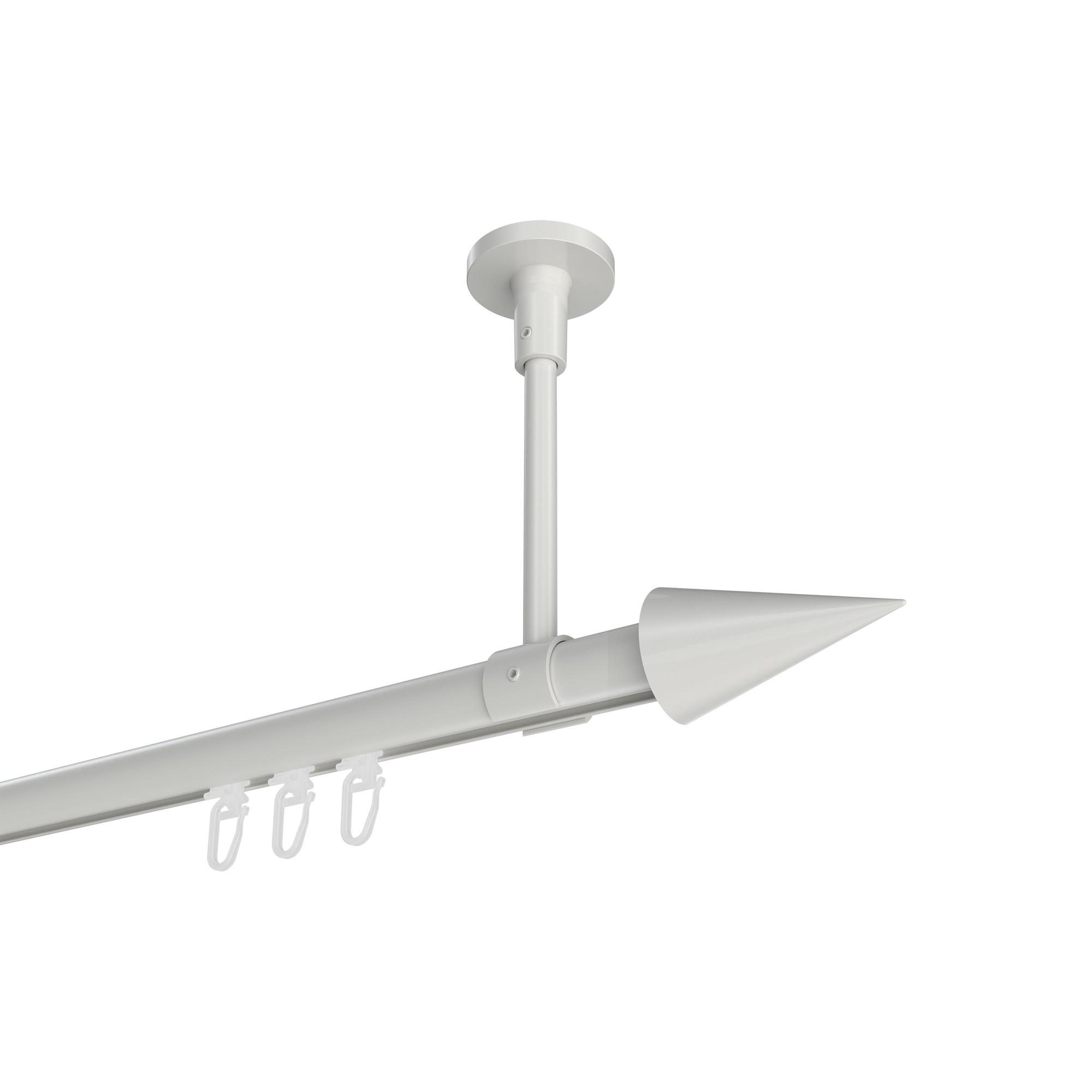 GARDINENSTANGE INNENLAUF Sonette Savio 420 cm (geteilt in 3 x 140 cm), 1-läufig, 20 mm Ø Weiß - Weiß, Metall (420cm) - INTERDECO