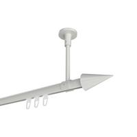 GARDINENSTANGE INNENLAUF Sonette Savio 420 cm (geteilt in 3 x 140 cm), 1-läufig, 20 mm Ø Weiß - Weiß, Metall (420cm) - INTERDECO