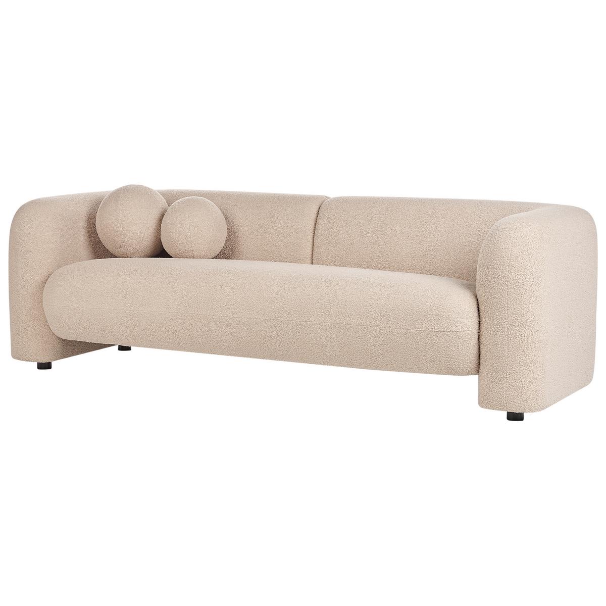 5-SITZER-SOFA SET Bouclé beige Leiren - Beige, Textil (83/83/224cm) - Beliani