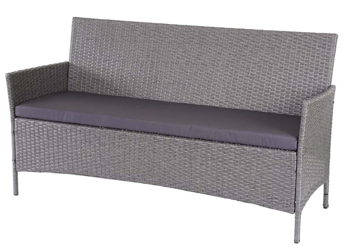 POLY-RATTAN GARNITUR Grau - Grau, Kunststoff - MCW