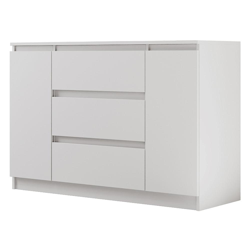 KOMMODE Lemon, mit 2 Türen und 3 Schubladen, 140 cm, Weiß matt - Weiß, Holzwerkstoff (140/78/39cm) - Beautysofa