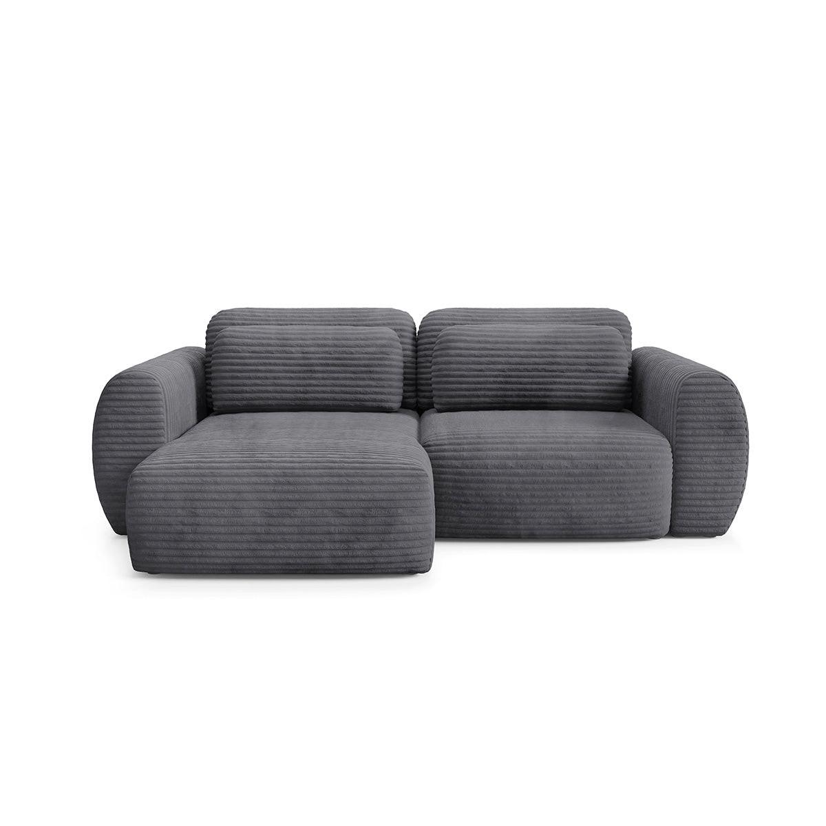 ECKSOFA Camilla 3 Sitzplätze Dunkelgrau - Grau, Holz (270/165cm) - Petits-meubles