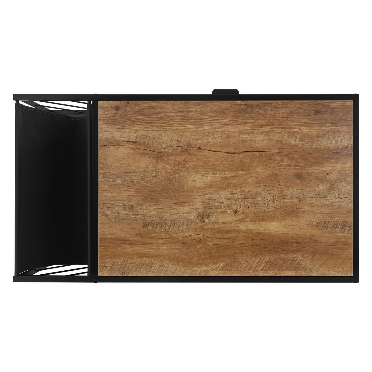 COUCHTISCH 100x54x45 cm Braun-Eiche aus Holz mit Metallgestell - Braun, Metall (54/100/45cm) - ML-DESIGN