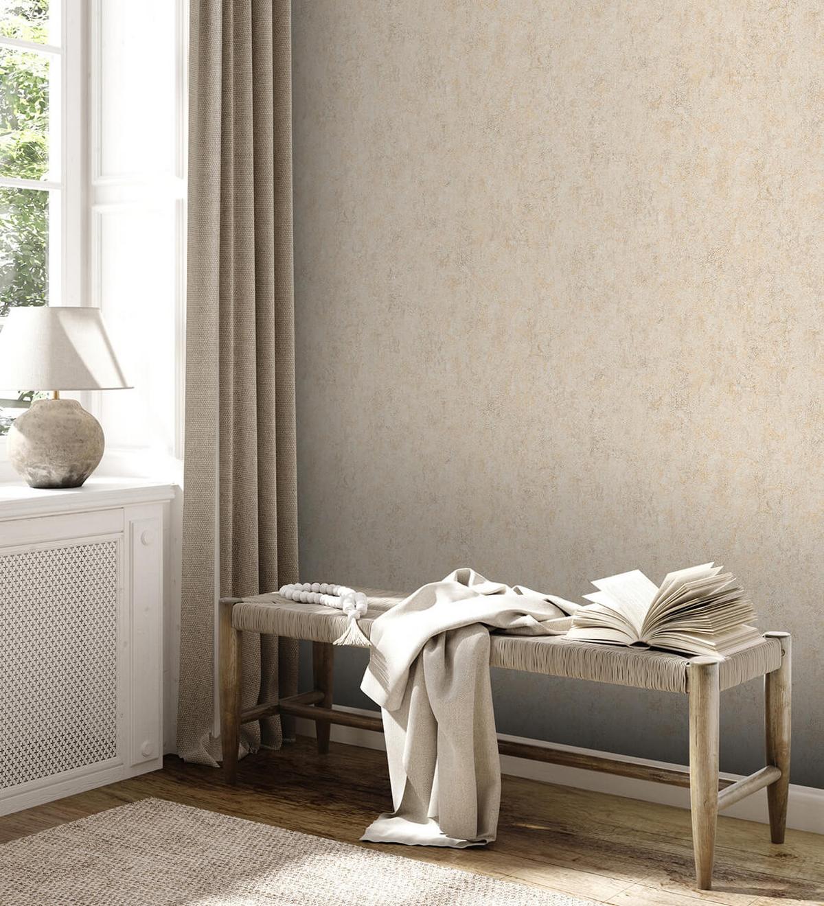 VLIESTAPETE Beige 53/1005 cm - Beige, Textil (53/1cm) - KUNSTLOFT