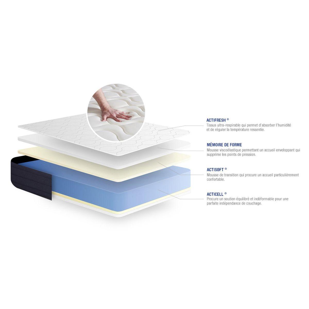 MATRATZE Actimemo sleep Memory-Schaum 80 x 200 cm h1 - Weiß, Textil (80/200cm) - ACTISOM