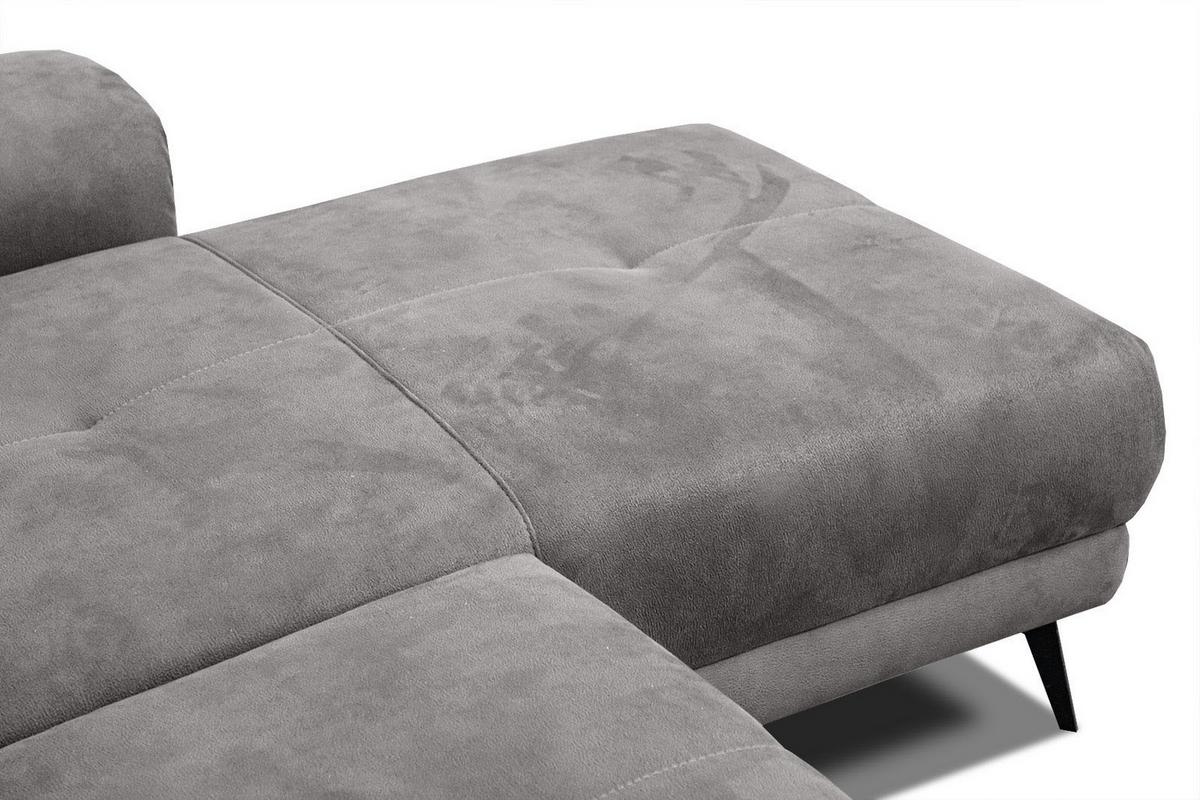 ECKSOFA FIERO 4-Sitzer, hellgrau - Hellgrau/Schwarz, Holzwerkstoff/Textil (288/170cm) - Wozimo