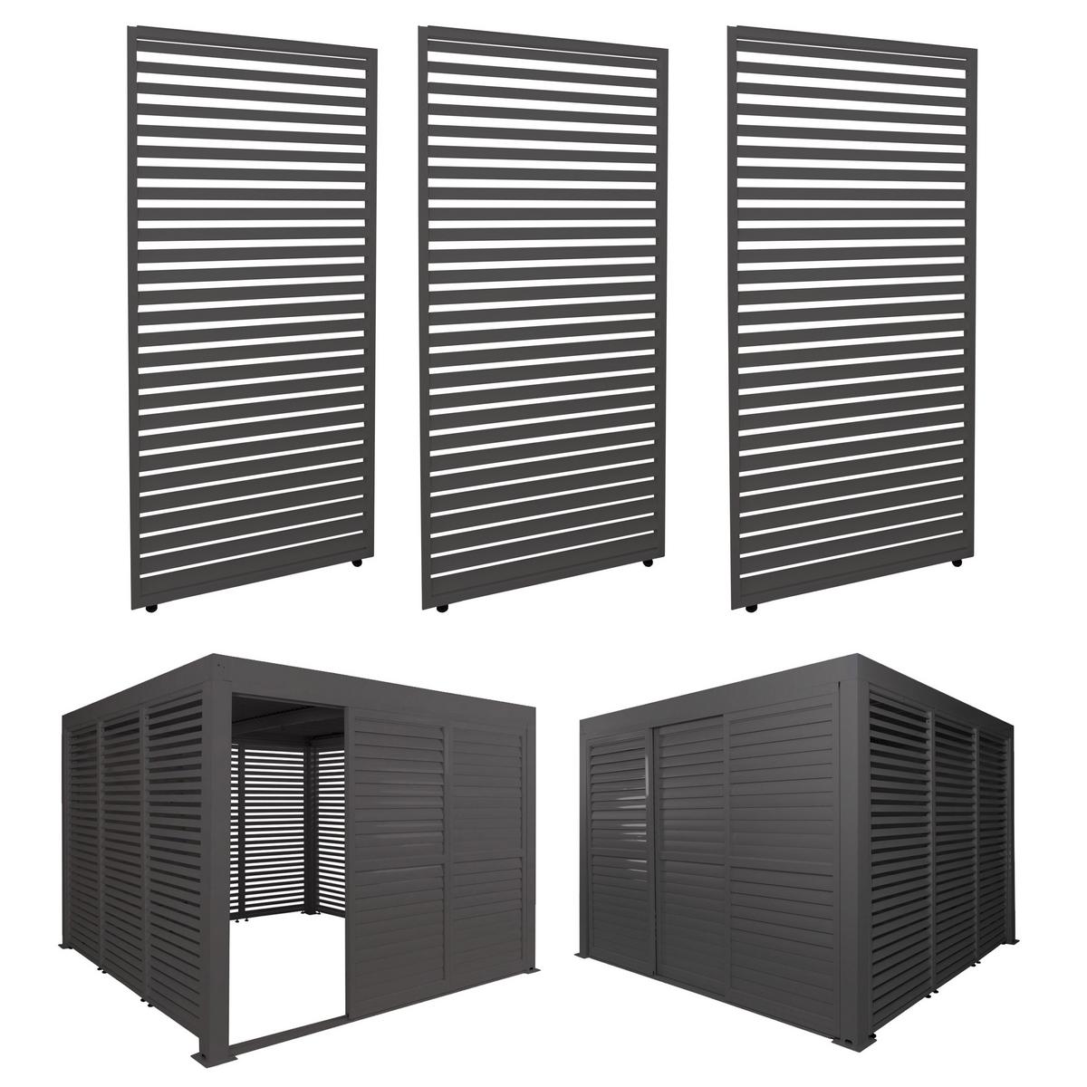 PANEELE FÜR PERGOLA 3ER-SET Anthrazit 3er-Set-Set - Anthrazit, Metall (271/204/4cm) - MCW