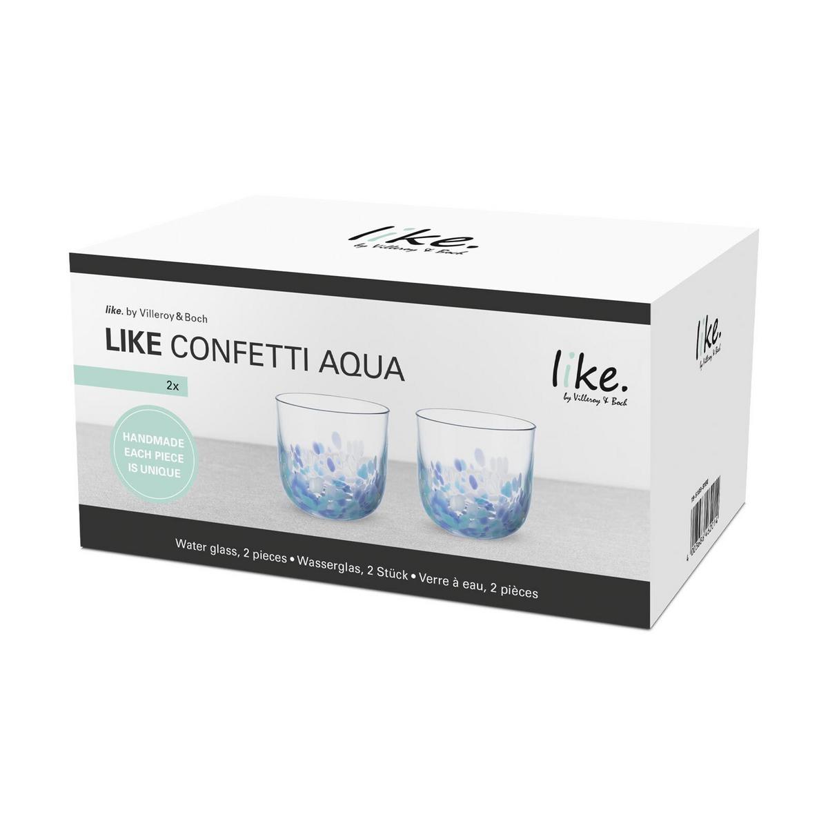 WASSERGLAS Like Confetti blau 200 ml 2er Set - Blau, Glas (0.2L) - like.Villeroy & Boch