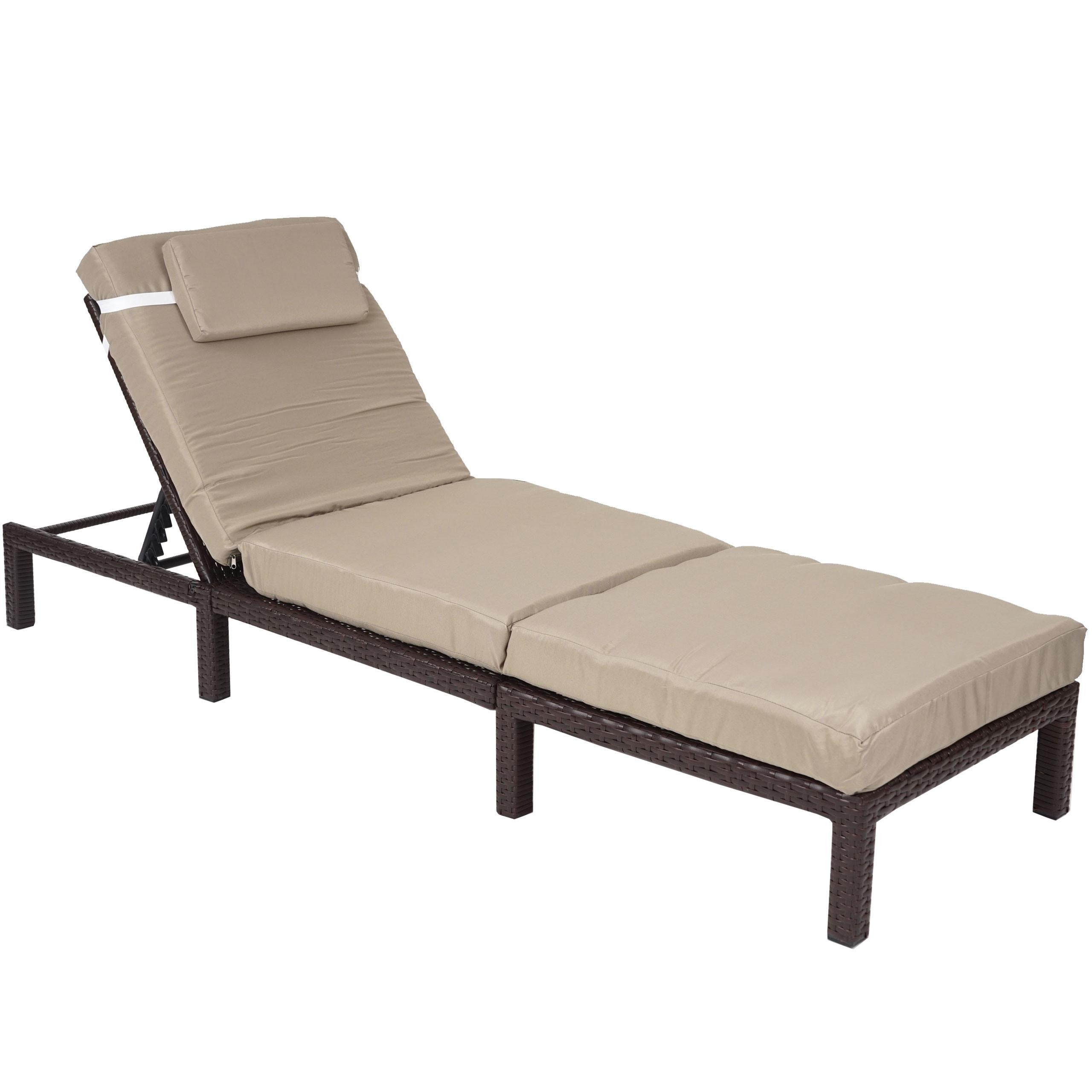 SONNENLIEGE Braun, Cremeweiß - Braun/Weiß, Kunststoff (60/71/198cm) - MCW