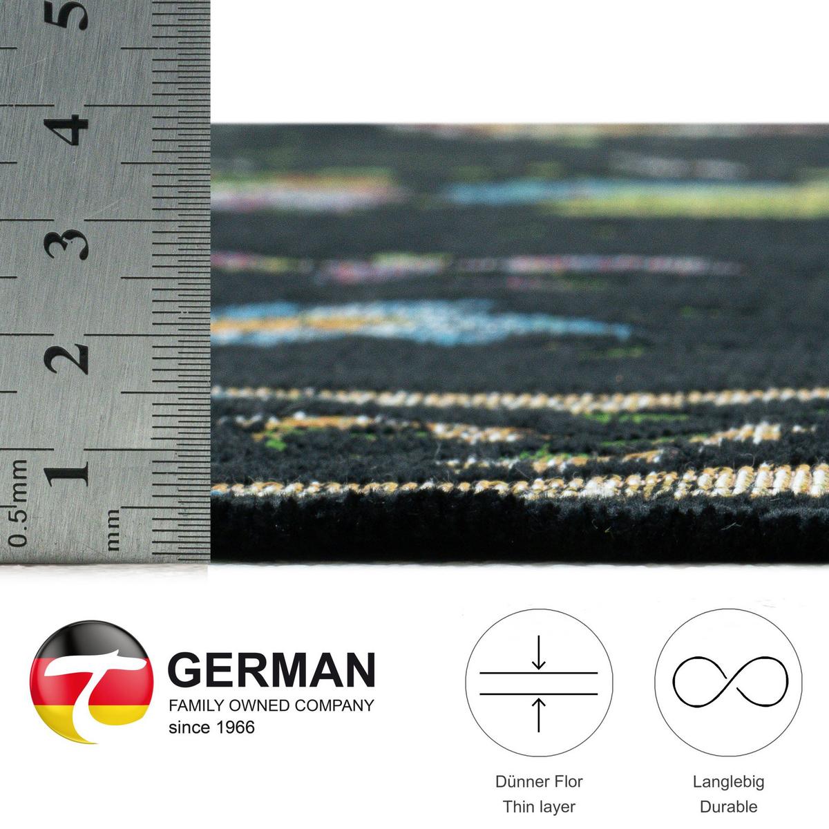 FLACHWEBTEPPICH Flomi 160x230 cm - Schwarz, Textil (160/230cm) - THEKO
