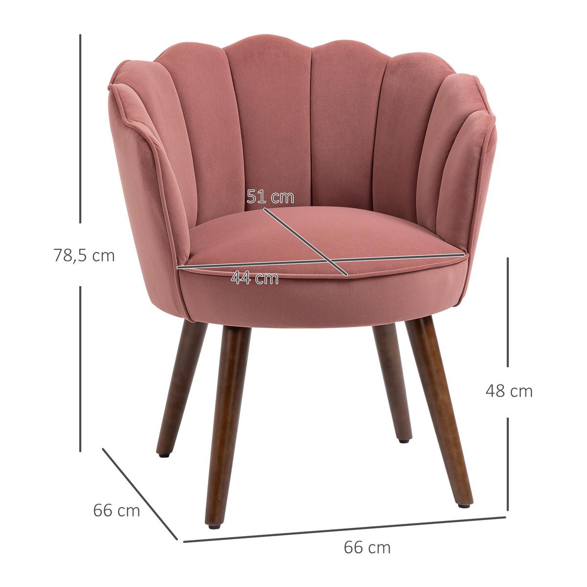 ESSZIMMERSTUHL Küchenstuhl mit Rückenlehne Polyester Gummiholz Rosa - Rosa, Kunststoff (66/78.5/66cm) - HOMCOM