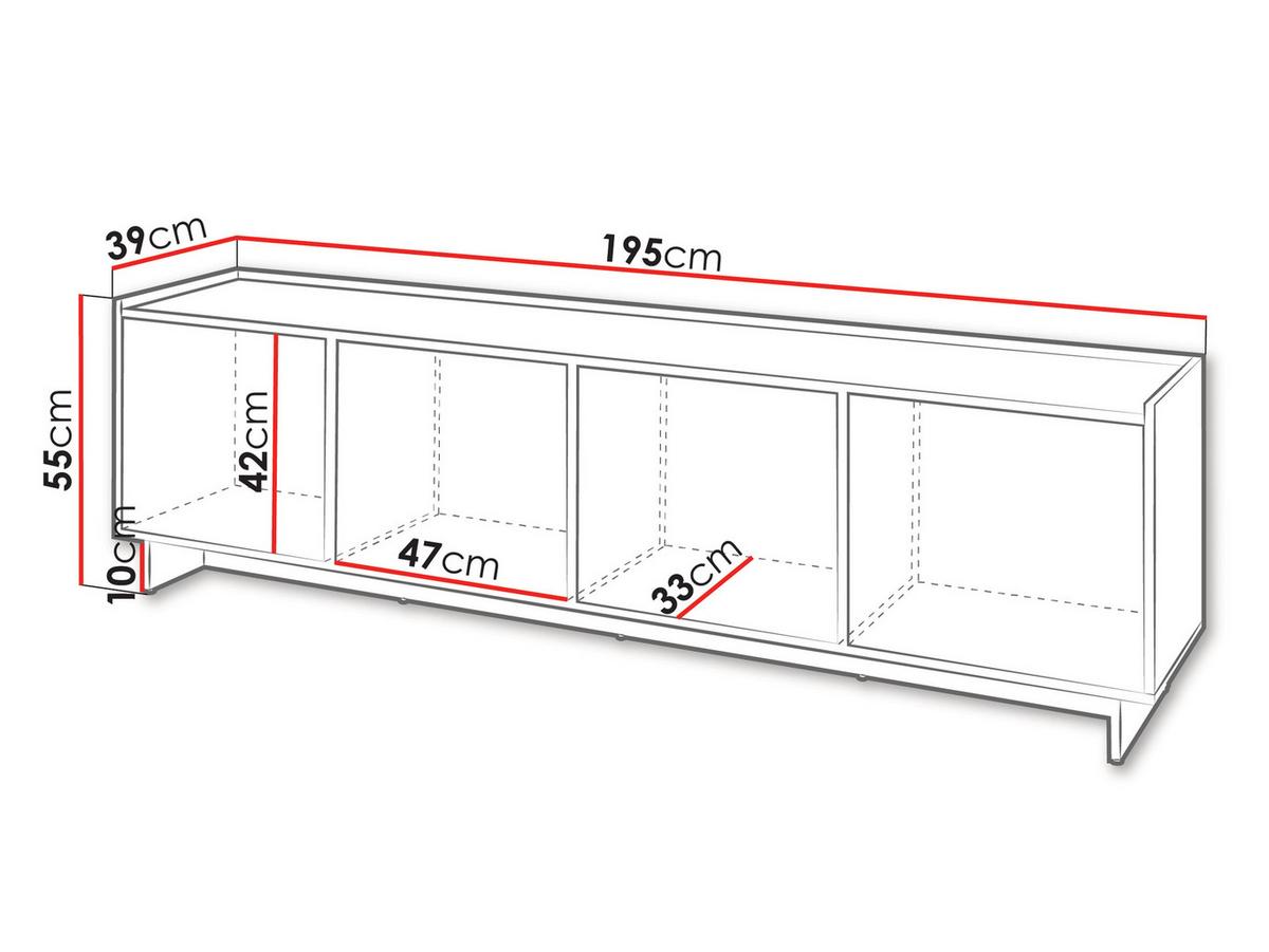 TV-LOWBOARD Yasumi 195 - Nussbaumfarben/Schwarz, Holzwerkstoff/Kunststoff (195/55/39cm) - MIRJAN24