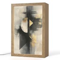 TISCHLEUCHTE Abstrakt - Schwarz - Farbe - Modern 20x30 cm - Birkefarben, Holzwerkstoff (8/20/30cm) - OnlyWow