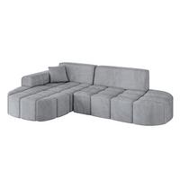 ECKSOFA Ottomane Links LIVO-L1 - 252x173x79,5 cm Hellgrau - Grau, Holzwerkstoff/Textil (252/173cm) - ALTDECOR