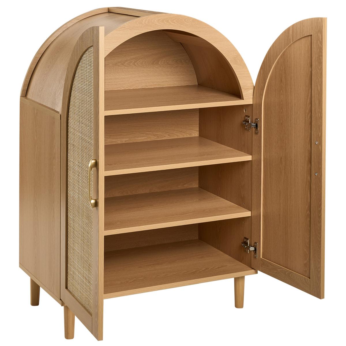 SCHUHSCHRANK Hellbraun Bicheno - Hellbraun/Braun, Holzwerkstoff (70/100/38cm) - Beliani