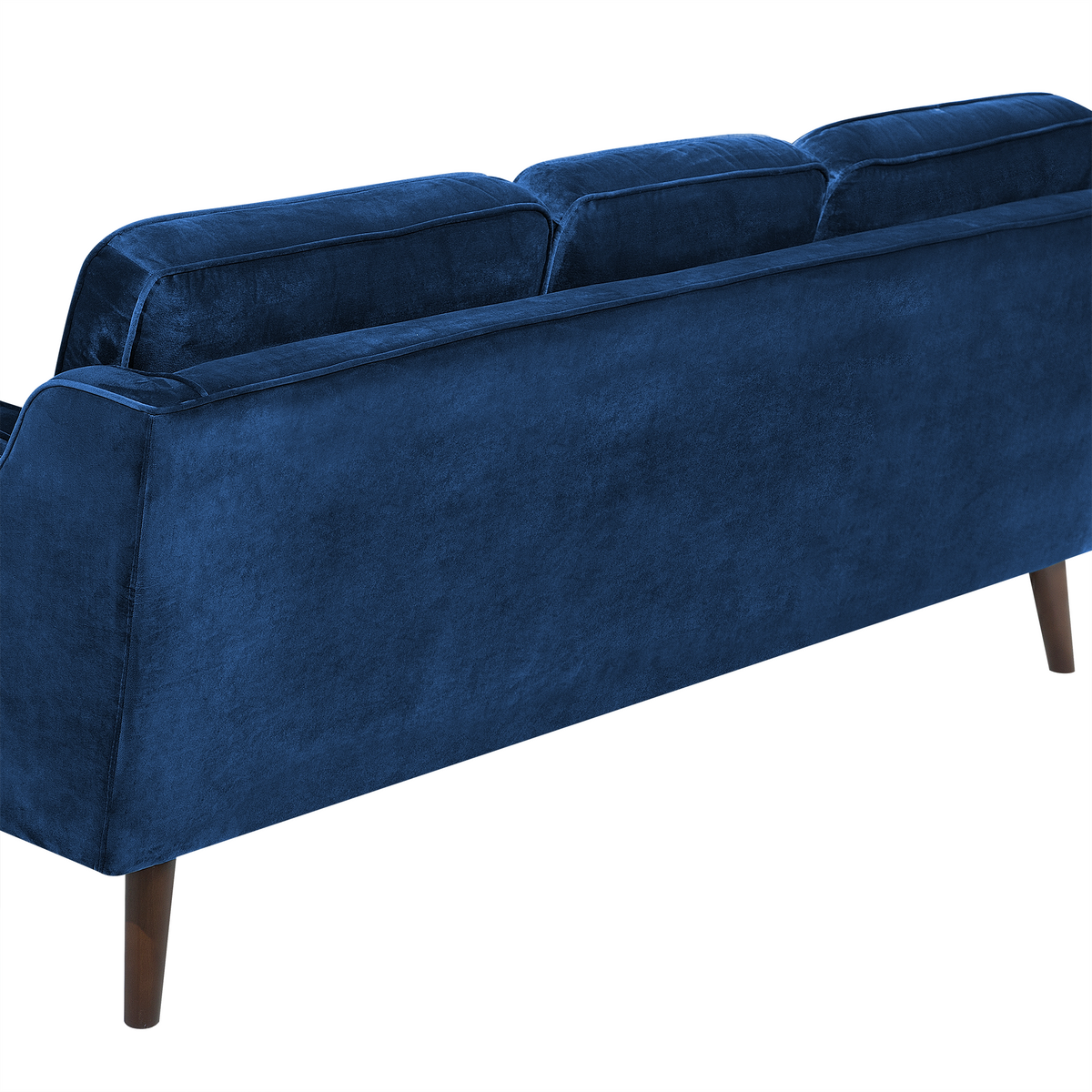 3-SITZER-SOFA Samtstoff Dunkelblau Lokka - Dunkelblau, Textil (204/85/83cm) - Beliani