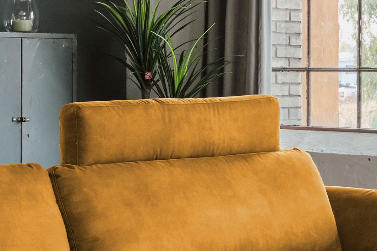 KOPFSTÜTZE MALTA Gold Webstoff - Goldfarben, Textil (100/23/15cm) - KAWOLA