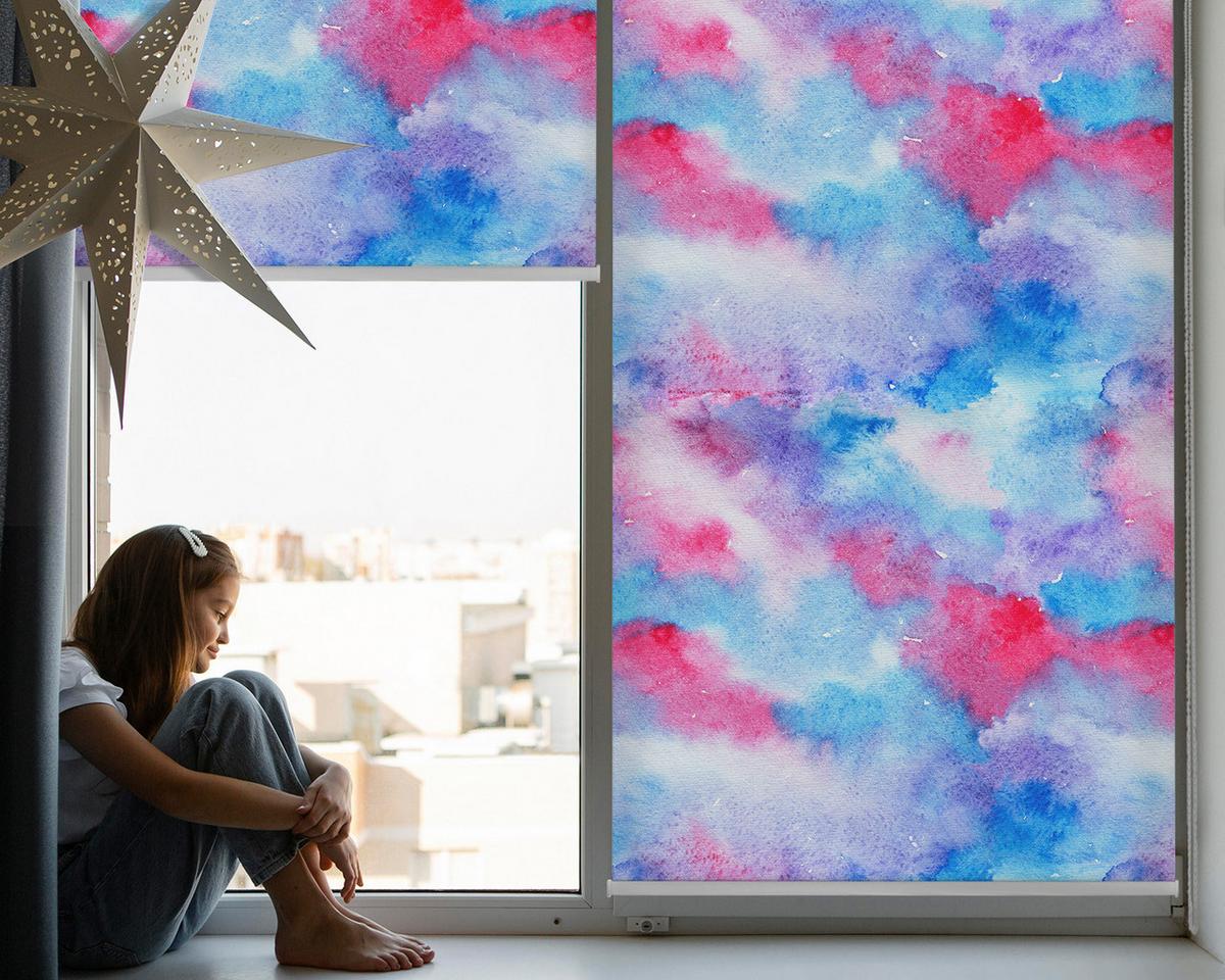 INNENROLLO - Fensterrollo - Rollo - 110x140 cm - Galaxis - Blau, Kunststoff (110/140/0.5cm) - TULUP