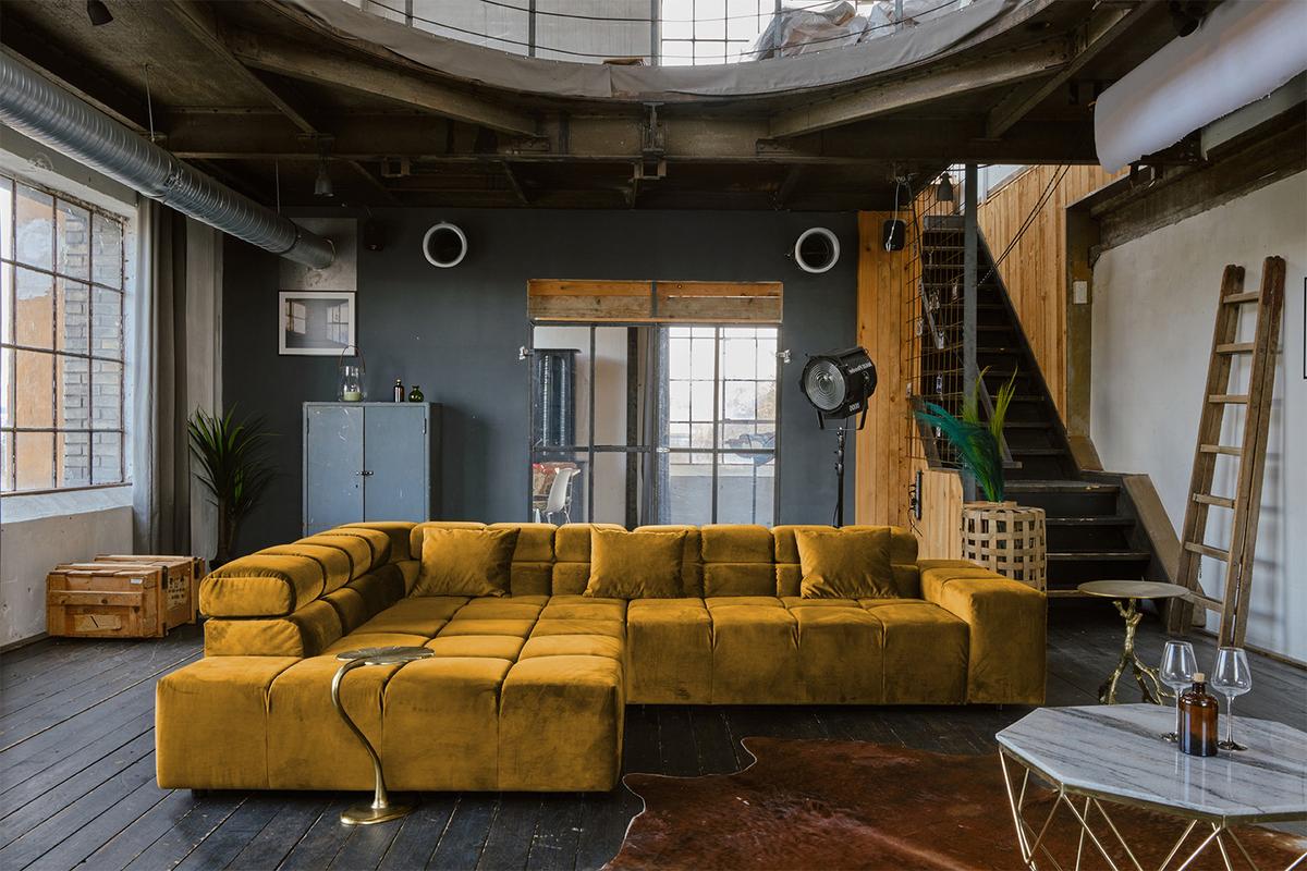 ECKSOFA MIT MOTORISCHEM SITZVORZUG NEVADA Gelb Velvet Relaxfunktion - Currygelb/Gelb, Textil (319/215cm) - KAWOLA