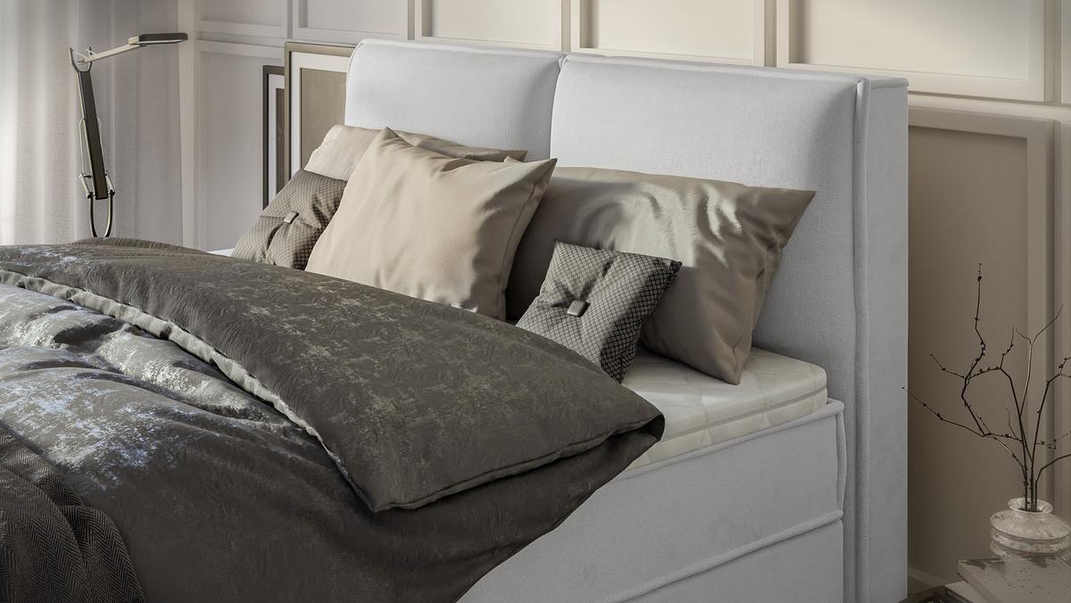 BOXBETT Eclipse 160/200 cm Silber Luxusmicrofaser - Silberfarben/Schwarz, Holz/Kunststoff (160/200cm) - S-Style Möbel
