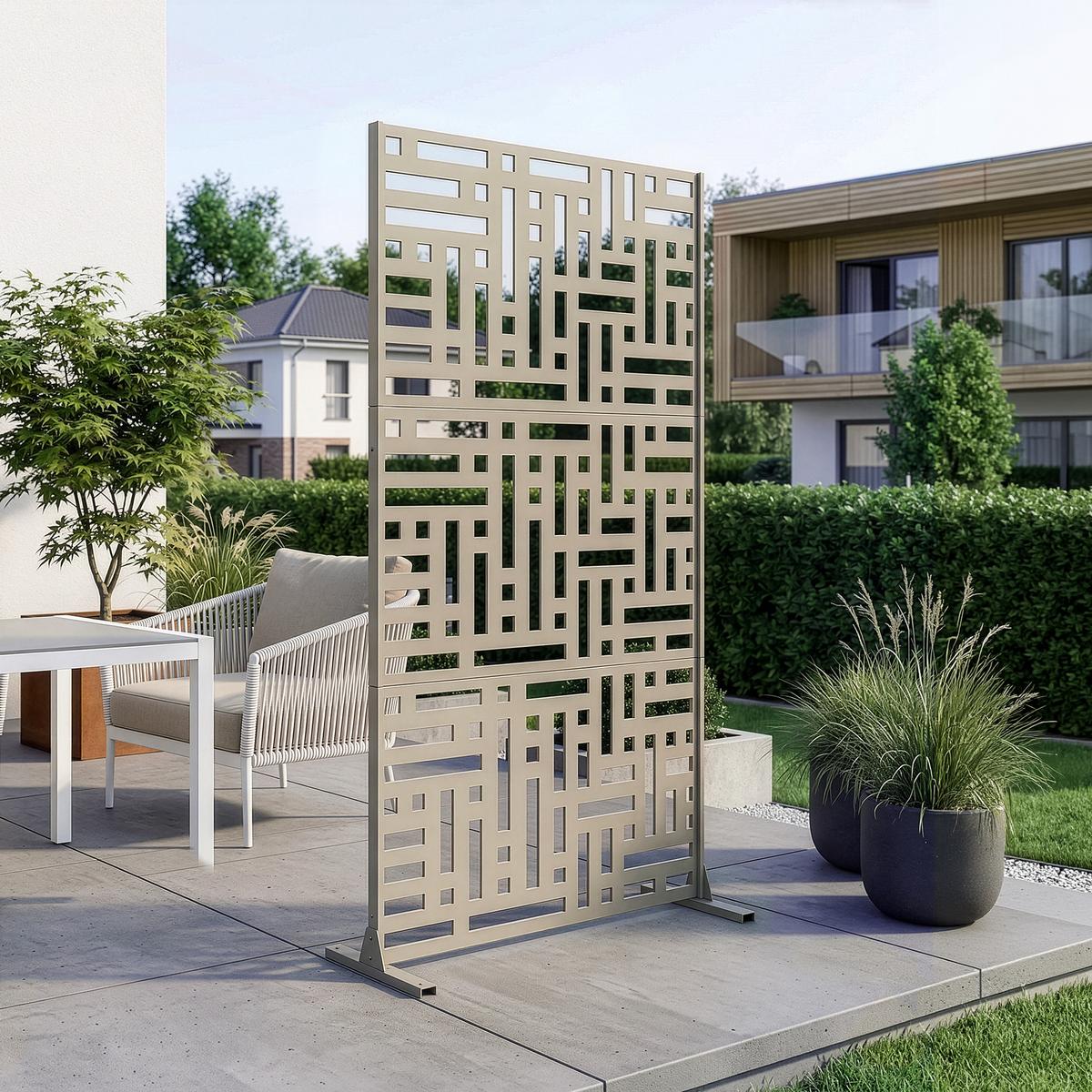 TRENNWAND Bernalda - Beige, Metall (90/180cm) - casa.pro
