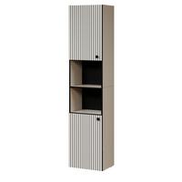 HOCHSCHRANK Kaschmir, grau 40 x 186 cm, Badschrank 2-türig - Kaschmir/Schwarz, Holzwerkstoff/Metall (40/186/31cm) - Top.Furn