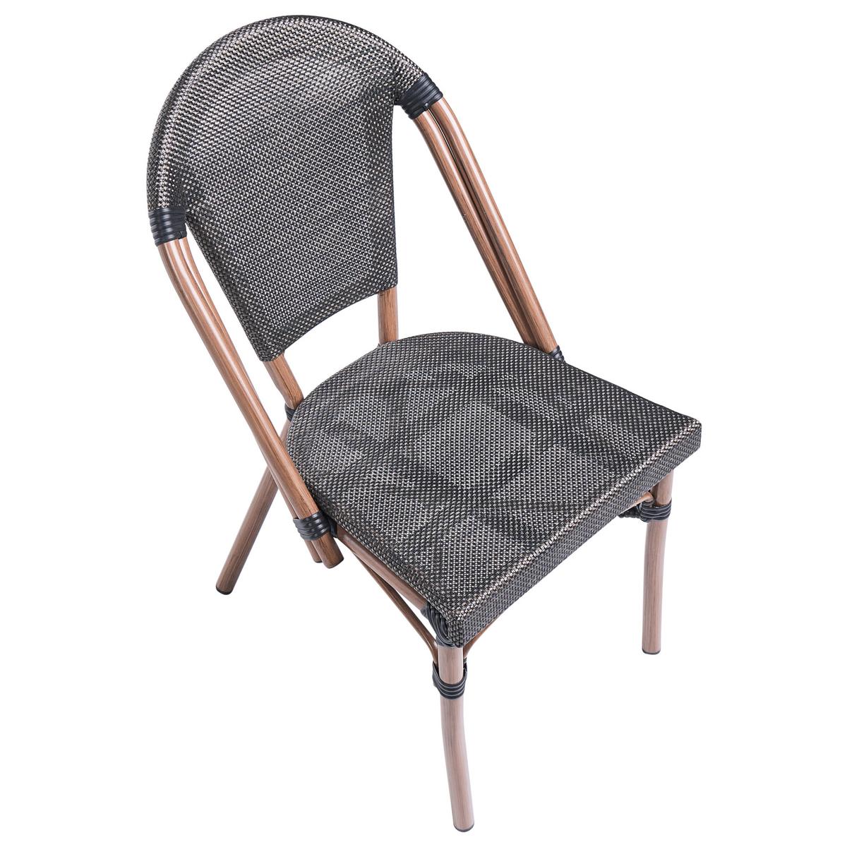 GARTENSTUHL 4er-Set Polyrattan Grau Rifreddo - Grau, Kunststoff (46/88/57cm) - Beliani