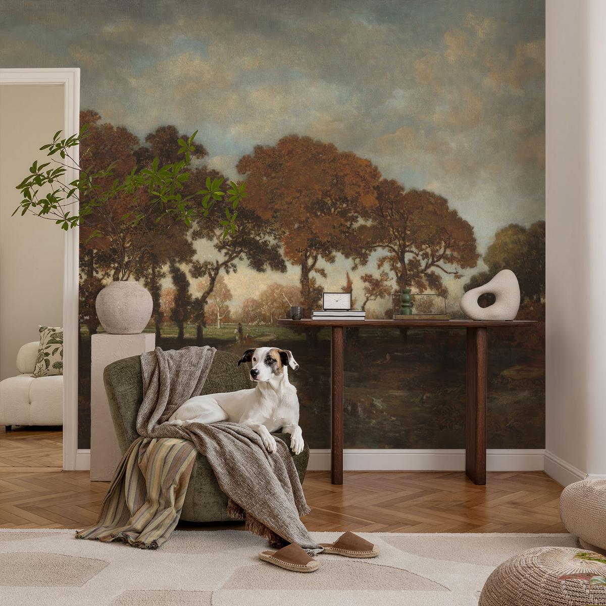 FOTOTAPETE 152x104 cm - Idyllische Landschaft - Weiß, Textil (152/104cm) - Wallfluent