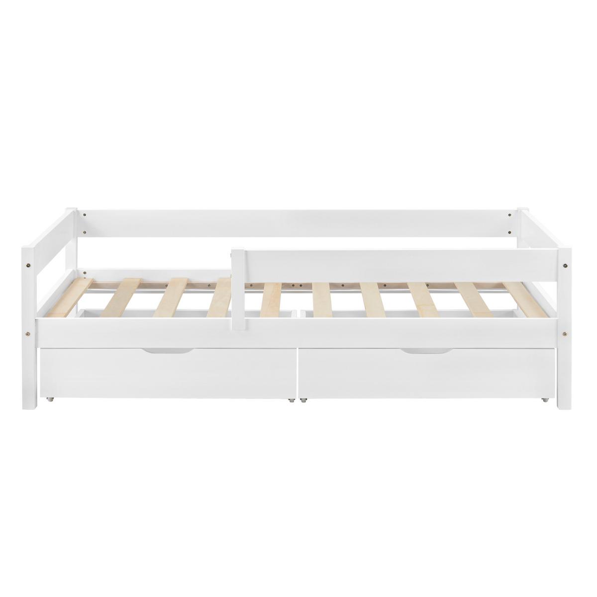 KINDERBETT Borgarnes - Weiß, Holz (90/200cm) - [en.casa]
