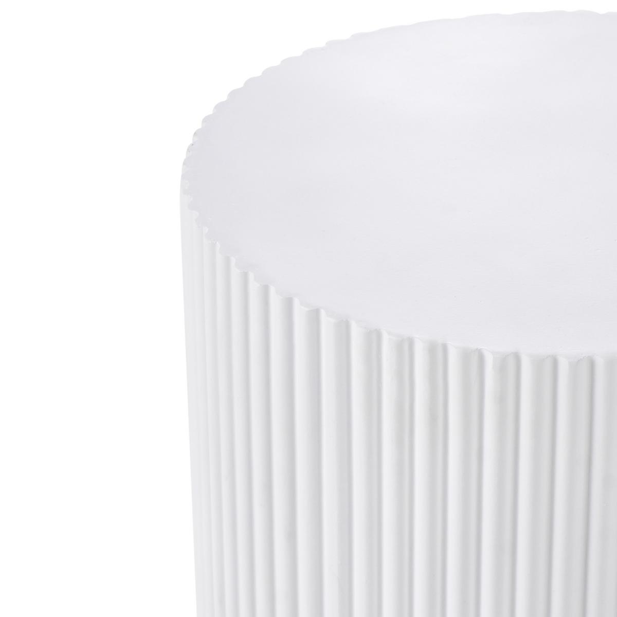 BEISTELLTISCH Beton weiß rund 35 cm Biccari - Weiß, Stein (35/35/45cm) - Beliani