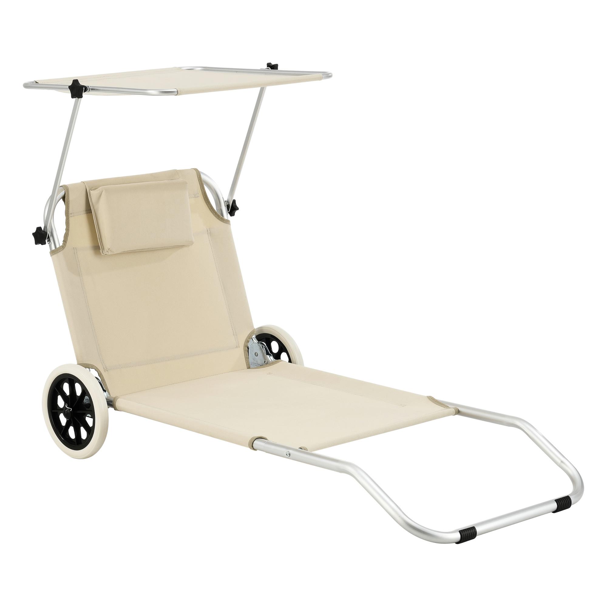 SONNENLIEGE Lazkano - Beige, Metall (150/60/52.5cm) - [en.casa]