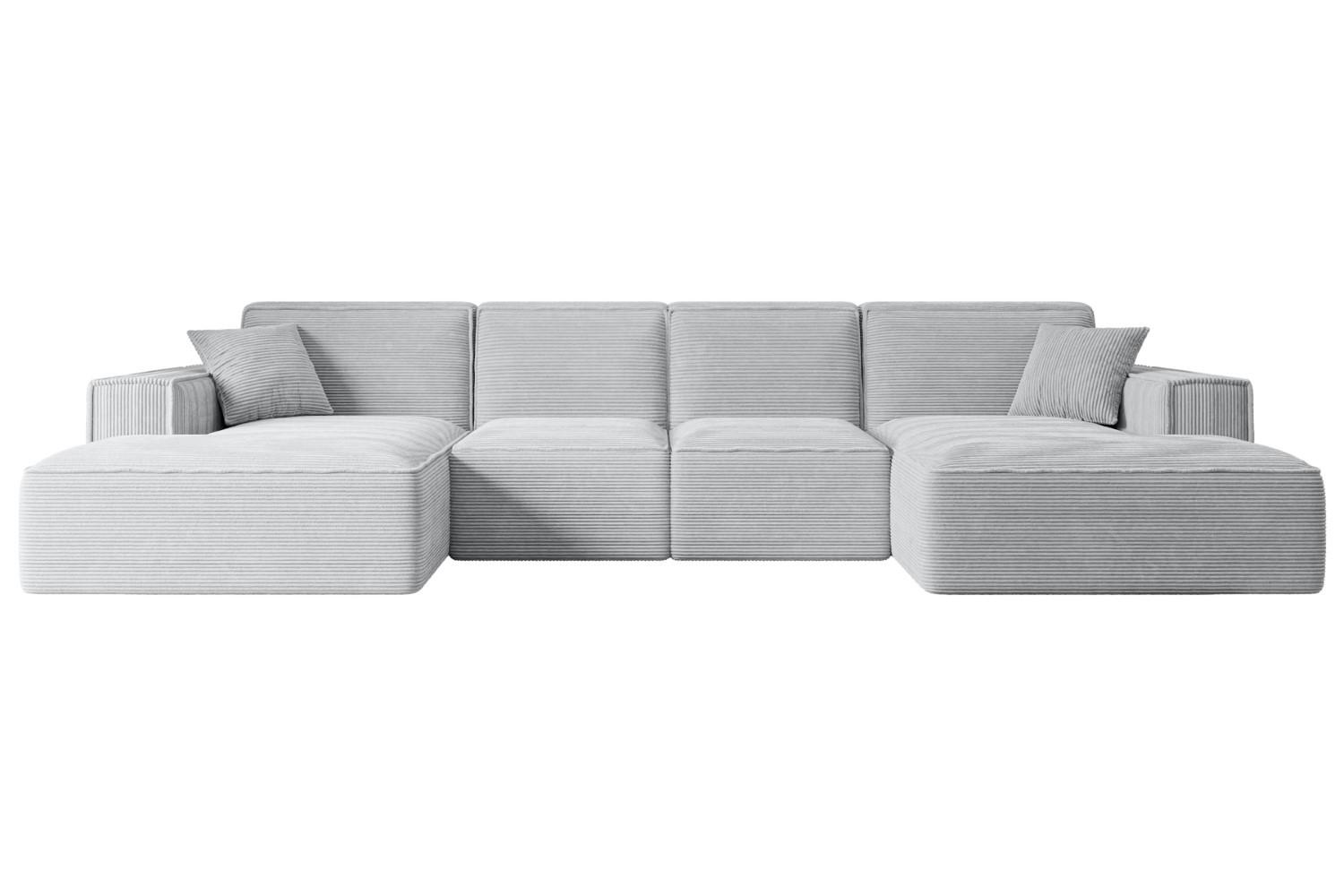 WOHNLANDSCHAFT SIERRA-U - 349x169x80 cm Grau Cord - Schwarz/Grau, Holzwerkstoff/Kunststoff (349/80/169cm) - ALTDECOR