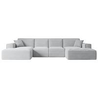WOHNLANDSCHAFT SIERRA-U - 349x169x80 cm Grau Cord - Schwarz/Grau, Holzwerkstoff/Kunststoff (349/80/169cm) - ALTDECOR
