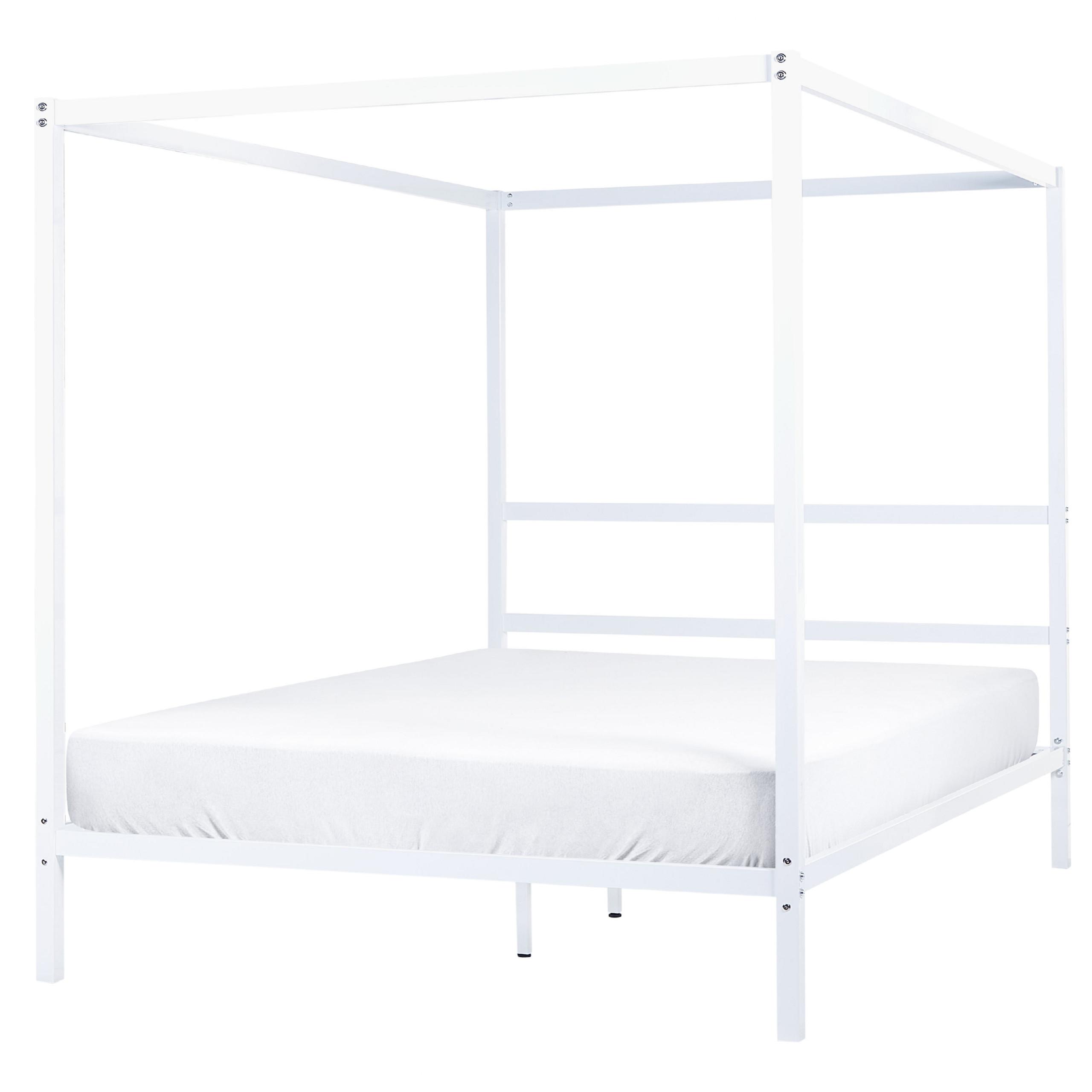 HIMMELBETT 160/200cm Weiß Lestards - Weiß, Metall (160/200cm) - Beliani
