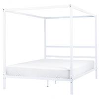 HIMMELBETT 160/200cm Weiß Lestards - Weiß, Metall (160/200cm) - Beliani