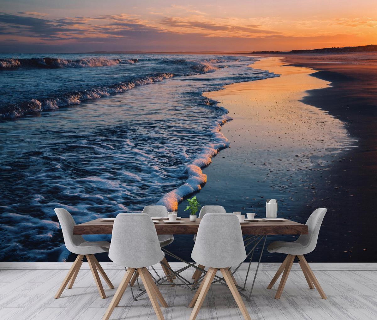 FOTOTAPETE Strand Meer Blau 300x210 cm - Multicolor, Papier (300/210cm) - Wallarena