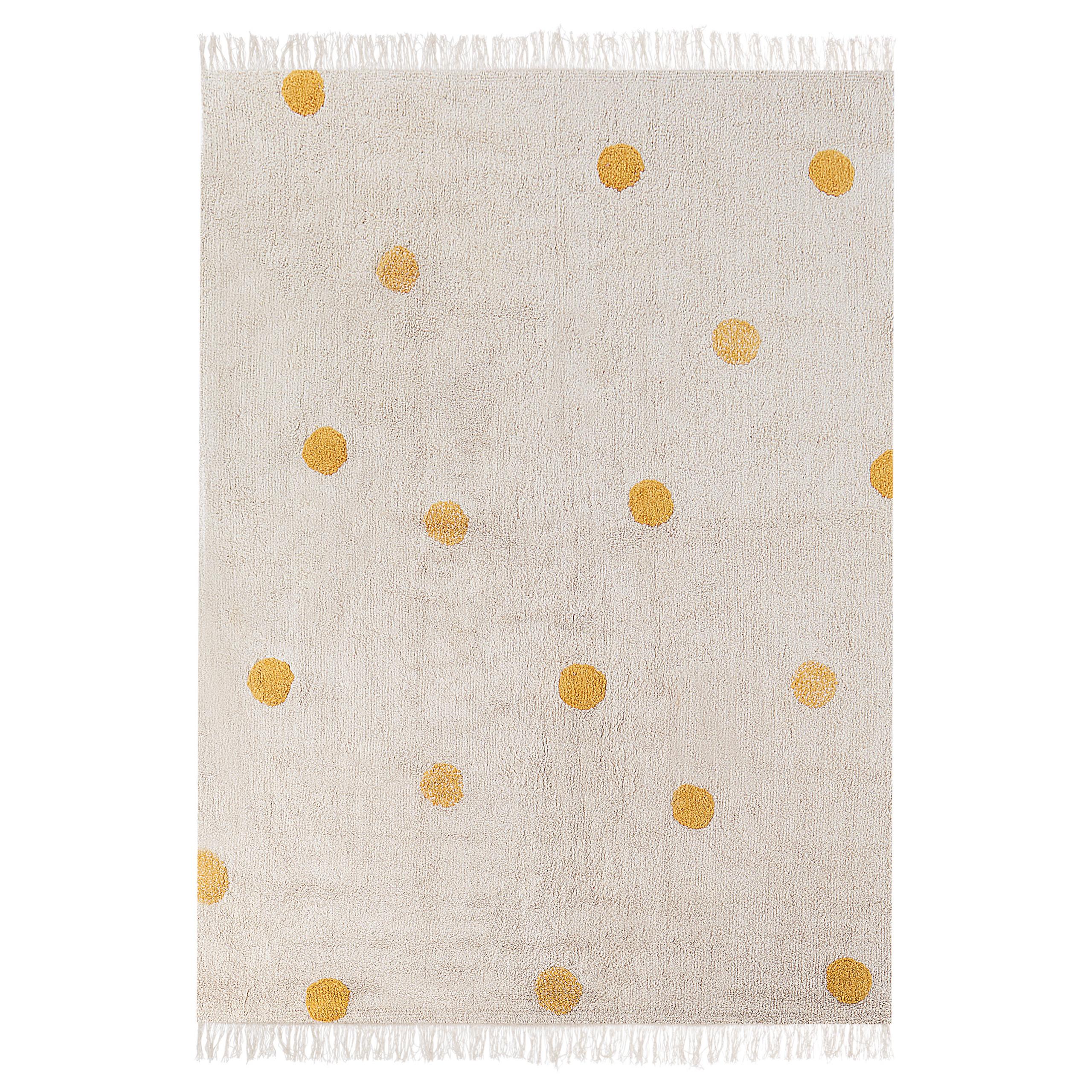 KURZFLOR-TEPPICH Beige 140/200 cm Dardere - Beige/Gelb, Textil (140/200cm) - Beliani