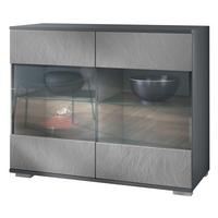 KOMMODE Bari Scratchy Metal - Silberfarben, Holzwerkstoff (92.5/75.5/35cm) - Vladon