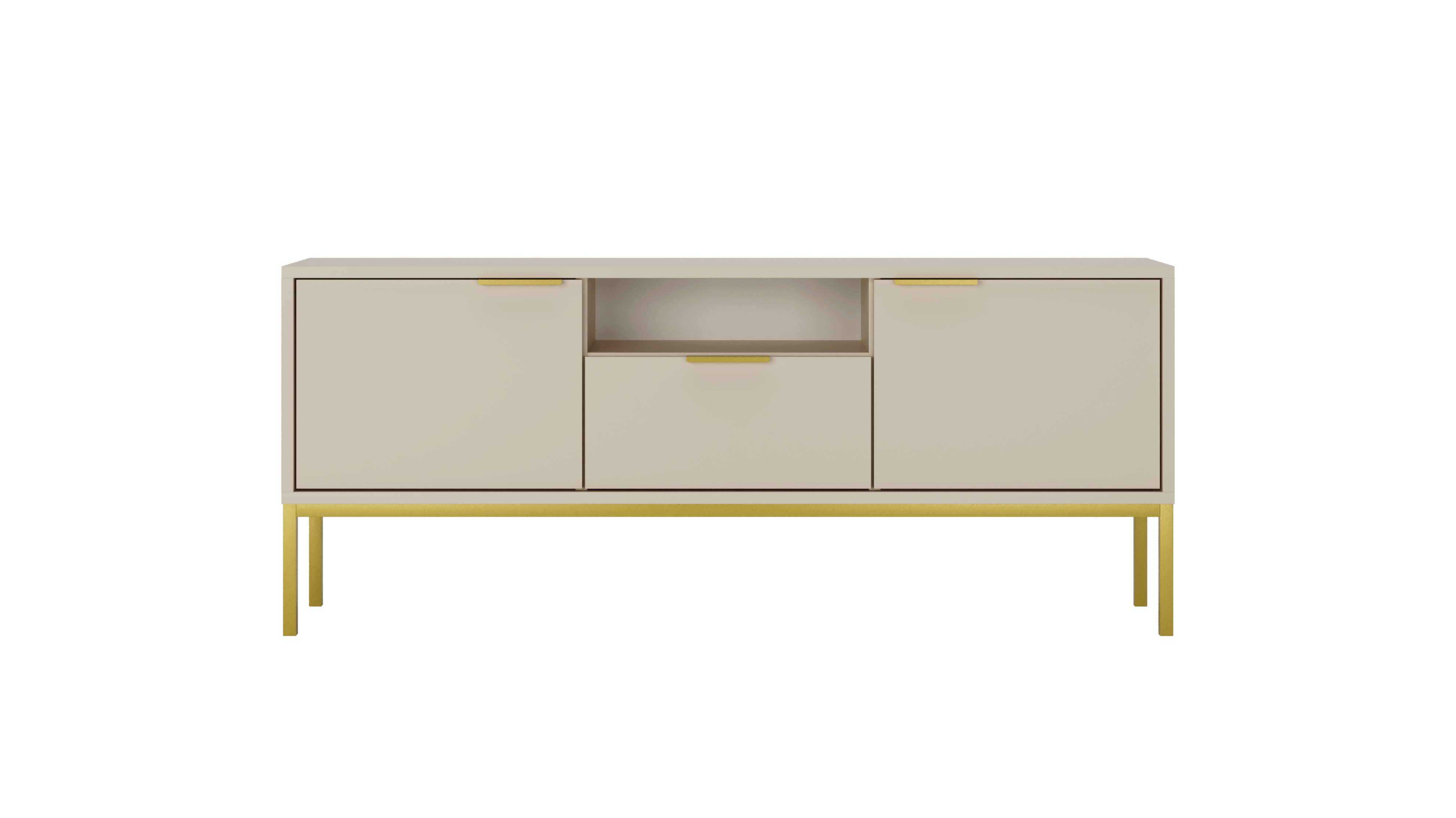 LOWBOARD Austin 33/56,4/135 cm - Kaschmir/Goldfarben, Holzwerkstoff (33/56/135cm) - RAUMHIRSCH FURNITURE