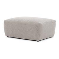 HOCKER Lennon aus Beige Strukturstoff mit vielseitiger Nutzung - Beige/Schwarz, Holz/Kunststoff (102/42/76cm) - S-Style