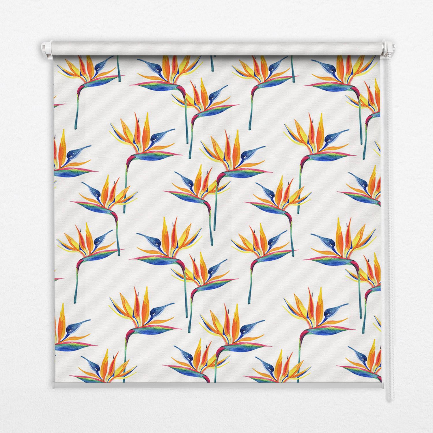 INNENROLLO - Fensterrollo - Rollo - 80x140 cm - Bunte Blätter - Orange, Kunststoff (80/140/0.5cm) - TULUP