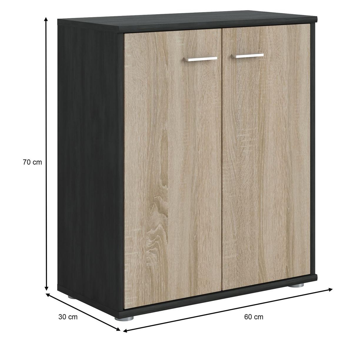 KOMMODE TOMMY Esche grau/Sonoma Eiche - Eschefarben/Sonoma Eiche, Holzwerkstoff (60/70/30cm) - CARO-Möbel