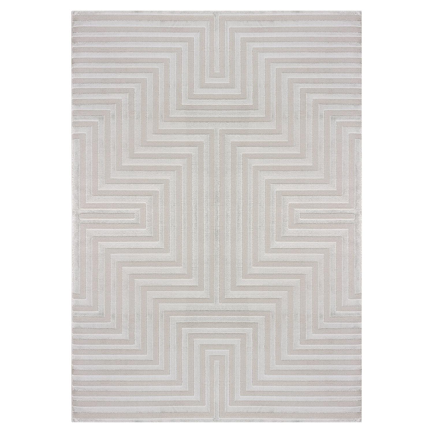 TEPPICH Kurzflor ILLER in Silber, mit 3D-Design, 120 x 170 cm - Silberfarben, Textil (170/120cm) - KADIMA DESIGN