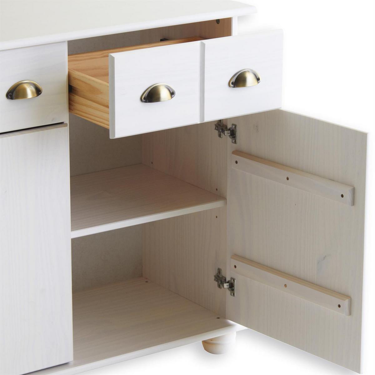APOTHEKERKOMMODE COLMAR weiß - Weiß, Holz (134/80/39cm) - IDIMEX